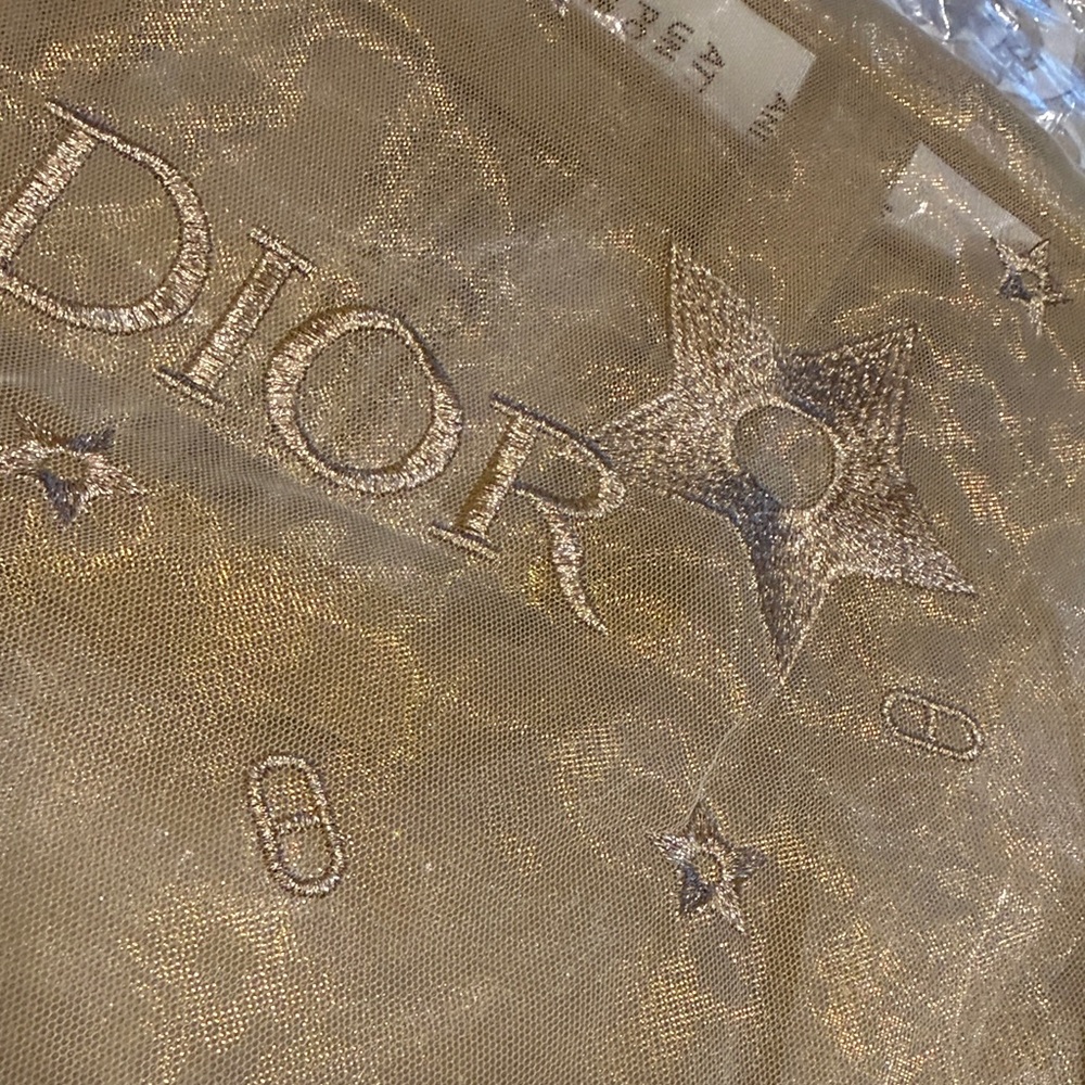 Dior Metallic Gold Star Mesh Tote - Picture 13 of 13